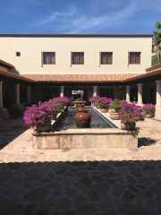 The courtyard out in front of the spa, gym, gift store, chapel, etc.